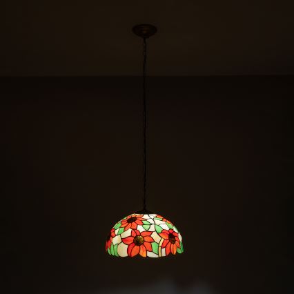 Brilagi - Tiffany vitrážový luster na reťazi SUNFLOWER 1xE27/60W/230V pr. 40 cm