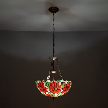 Brilagi - Tiffany vitrážový luster na reťazi SUNFLOWER 3xE27/60W/230V pr. 50 cm