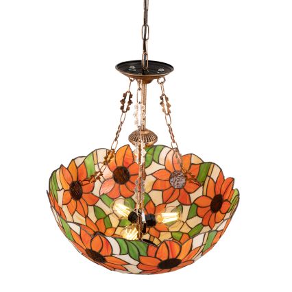 Brilagi - Tiffany vitrážový luster na reťazi SUNFLOWER 3xE27/60W/230V pr. 50 cm
