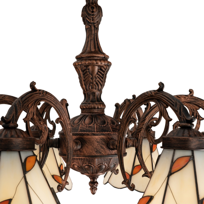 Brilagi - Tiffany vitrážový prisadený luster FOLIA 6xE27/60W/230V pr. 60 cm