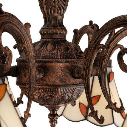 Brilagi - Tiffany vitrážový prisadený luster FOLIA 6xE27/60W/230V pr. 60 cm