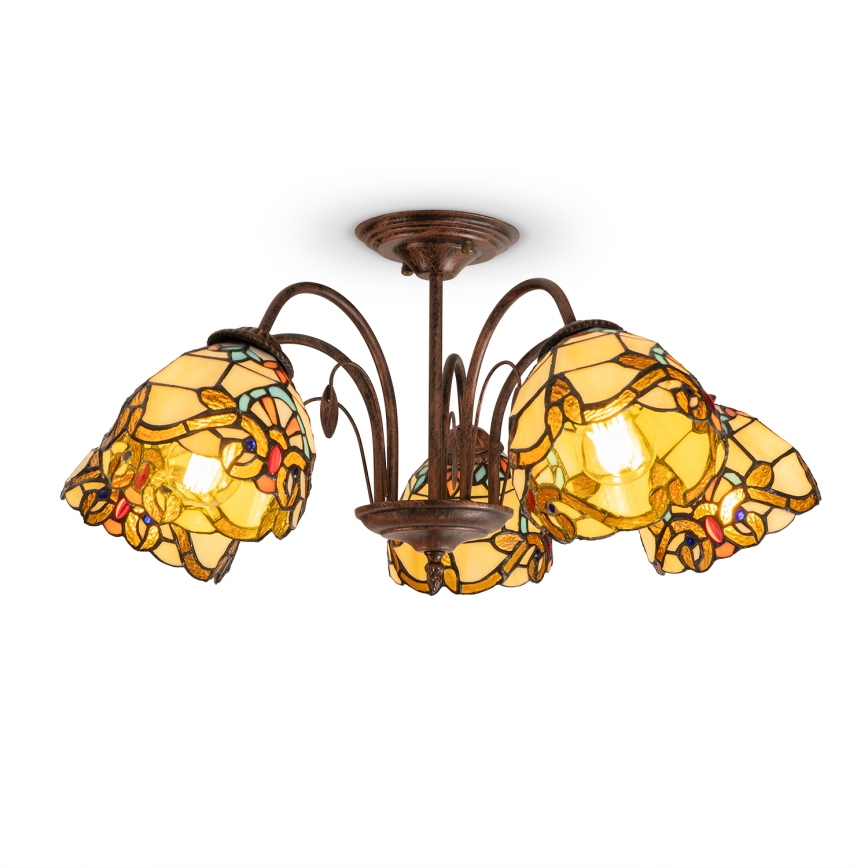 Brilagi - Tiffany vitrážový prisadený luster MIRABELLA 5xE27/60W/230V priemer 60 cm