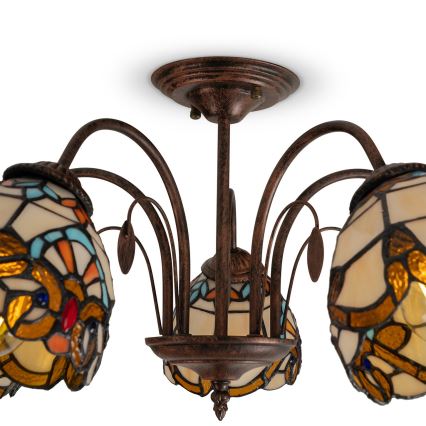Brilagi - Tiffany vitrážový prisadený luster MIRABELLA 5xE27/60W/230V priemer 60 cm