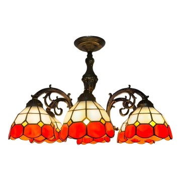 Brilagi - Tiffany vitražový prisadený luster SIENNA 6xE27/60W/230V pr. 60 cm