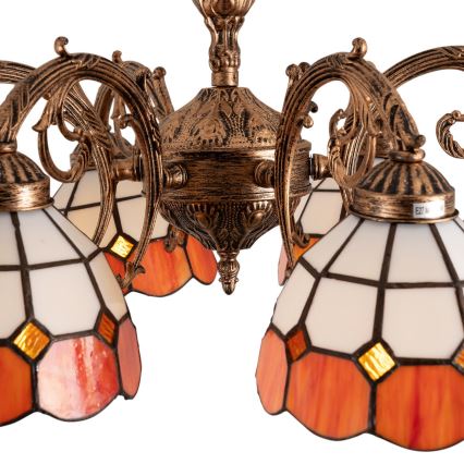 Brilagi - Tiffany vitražový prisadený luster SIENNA 6xE27/60W/230V pr. 60 cm