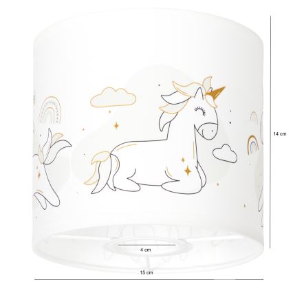 BRILAGI - Univerzálne tienidlo BOBO E27 pr. 15 cm biela/jednorožce