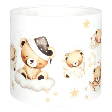 BRILAGI - Univerzálne tienidlo BOBO E27 pr. 15 cm biela/medvedíky