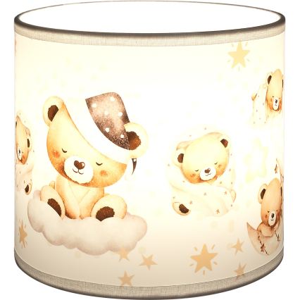BRILAGI - Univerzálne tienidlo BOBO E27 pr. 15 cm biela/medvedíky