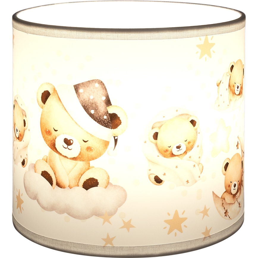 BRILAGI - Univerzálne tienidlo BOBO E27 pr. 15 cm biela/medvedíky
