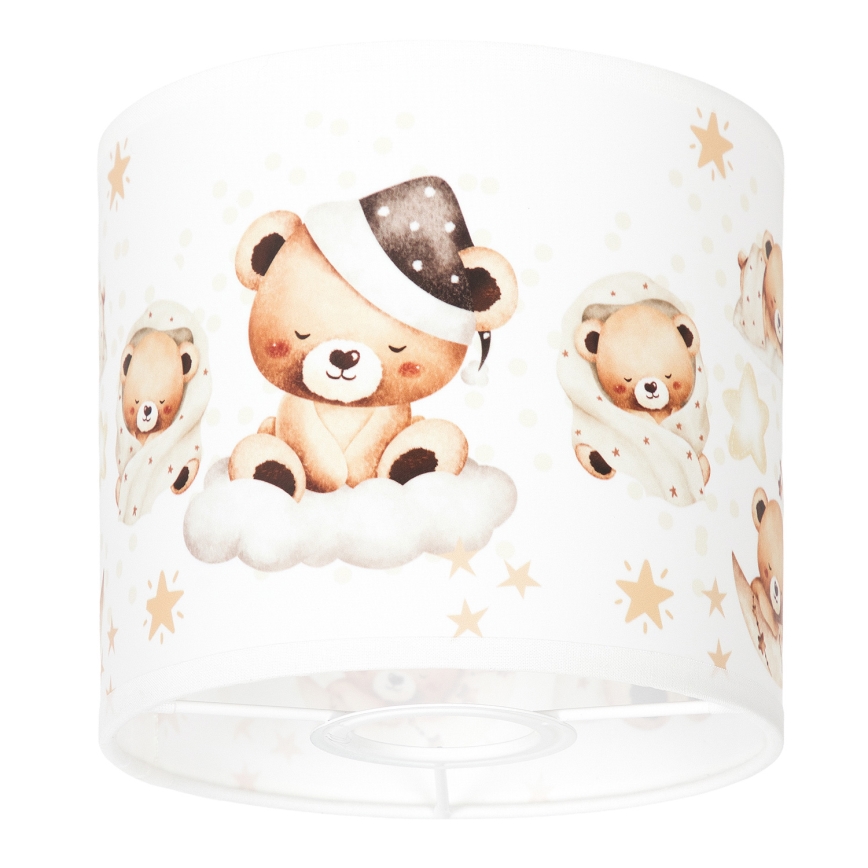 BRILAGI - Univerzálne tienidlo BOBO E27 pr. 15 cm biela/medvedíky