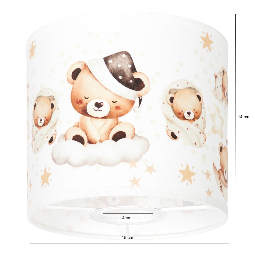 BRILAGI - Univerzálne tienidlo BOBO E27 pr. 15 cm biela/medvedíky