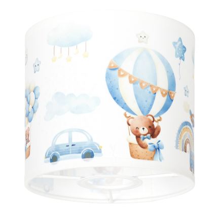 BRILAGI - Univerzálne tienidlo BOBO E27 pr. 15 cm biela/modrá/medvedíky