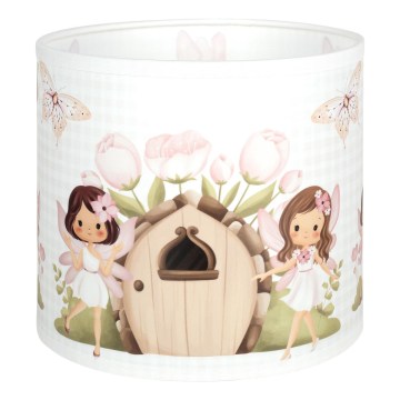 BRILAGI - Univerzálne tienidlo BOBO E27 pr. 15 cm biela/ružová/víly