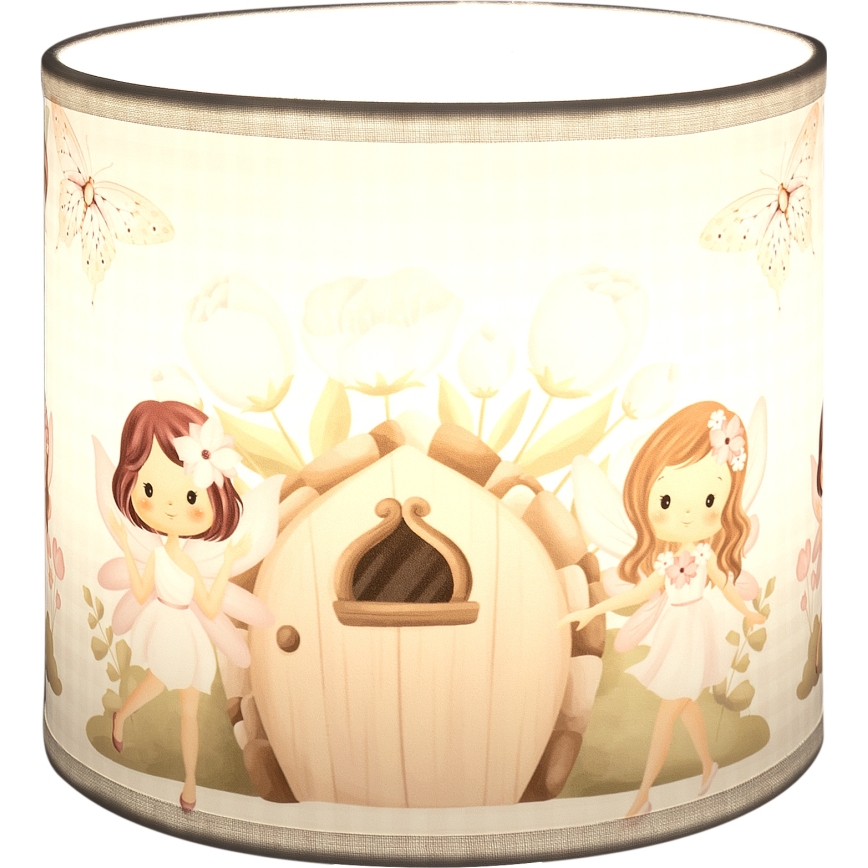BRILAGI - Univerzálne tienidlo BOBO E27 pr. 15 cm biela/ružová/víly