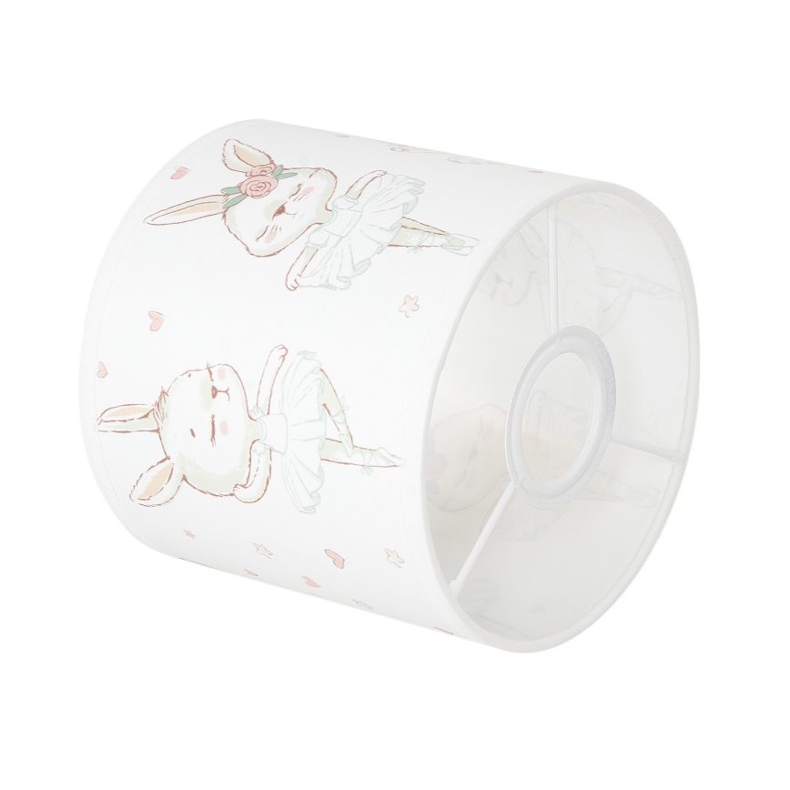 BRILAGI - Univerzálne tienidlo BOBO E27 pr. 15 cm, biela/s motívom zajačikov