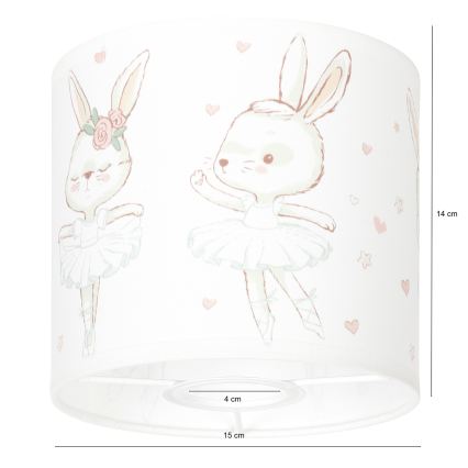 BRILAGI - Univerzálne tienidlo BOBO E27 pr. 15 cm, biela/s motívom zajačikov