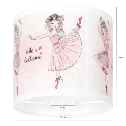BRILAGI - Univerzálne tienidlo BOBO E27 priemer 15 cm biela/ružová/baletky