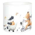 BRILAGI - Univerzálne tienidlo BOBO E27, priemer 15 cm, biela/so zvieratkami