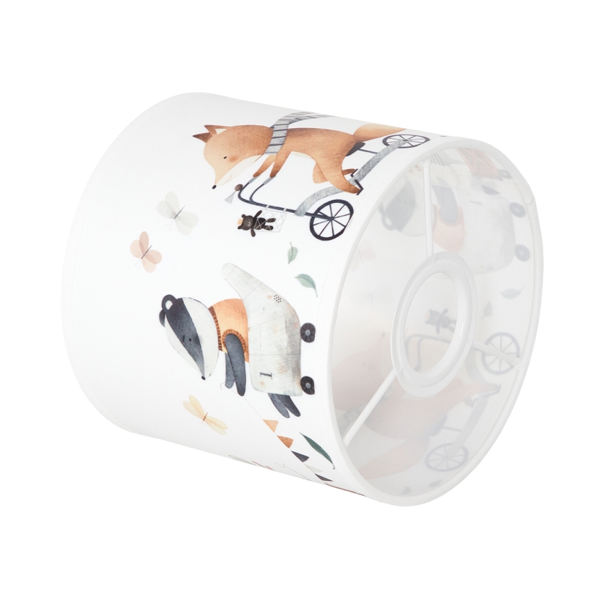 BRILAGI - Univerzálne tienidlo BOBO E27, priemer 15 cm, biela/so zvieratkami