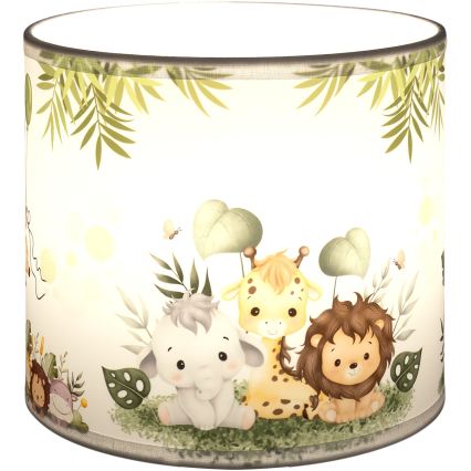 BRILAGI - Univerzálne tienidlo BOBO E27, priemer 15 cm, biela/zelená/džungľa
