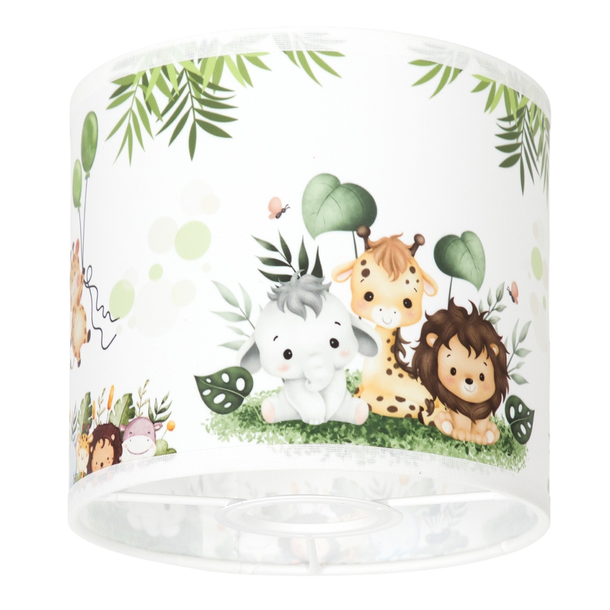 BRILAGI - Univerzálne tienidlo BOBO E27, priemer 15 cm, biela/zelená/džungľa
