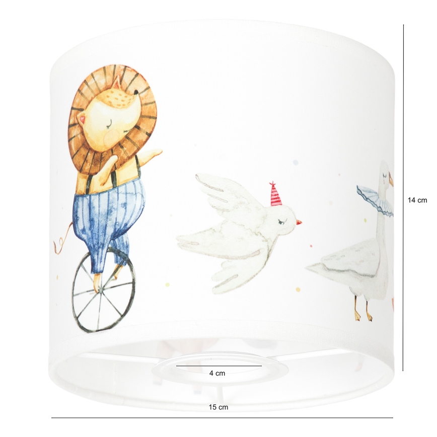 BRILAGI - Univerzálne tienidlo BOBO E27, priemer 15 cm, biela/zvieratká