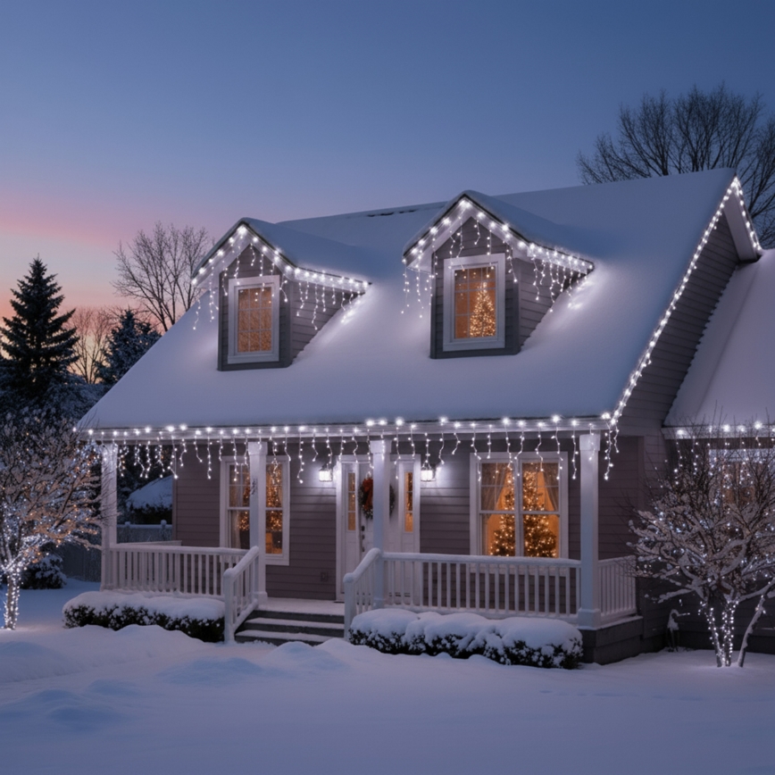 Brilagi - vonkajšia LED svetelná reťaz 200×LED, 8 funkcií, 13 m, IP44, studená biela, cencúle