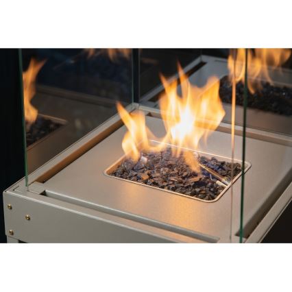 Brilagi - Vonkajší plynový krb FLARO GAS 142x36 cm 8kW 1xAAA béžový + ochranný kryt