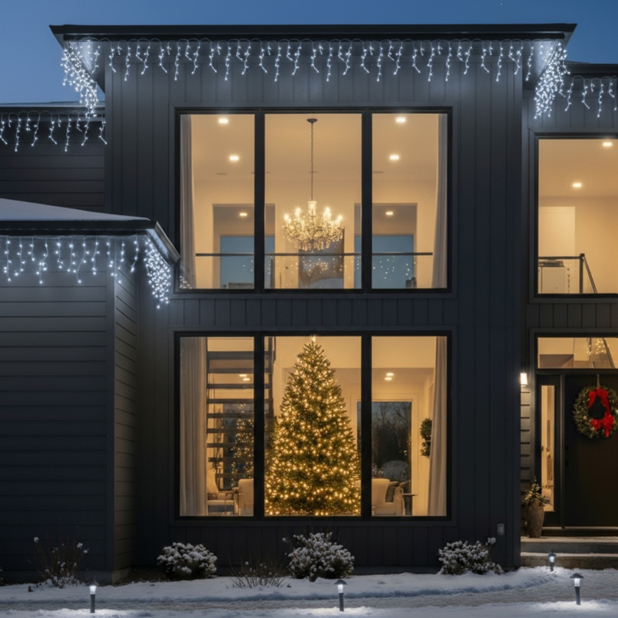 Brilagi - Vonkajší svetelný reťazec 400× LED, 8 režimov, 23 m, IP44, studená biela