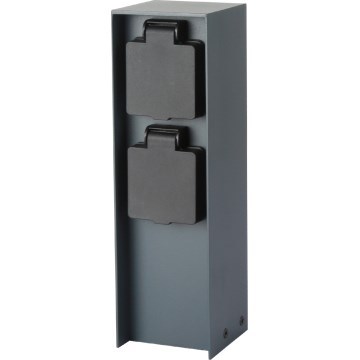 Brilagi - Vonkajší zásuvkový stĺpik PILLAR 2Z SCHUKO 230V IP44 antracit