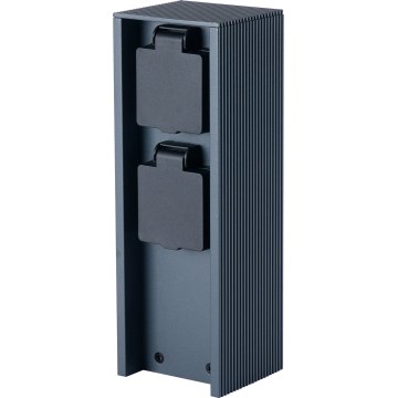 Brilagi - Vonkajší zásuvkový stĺpik PILLAR 2Z SCHUKO 230V IP44 antracit