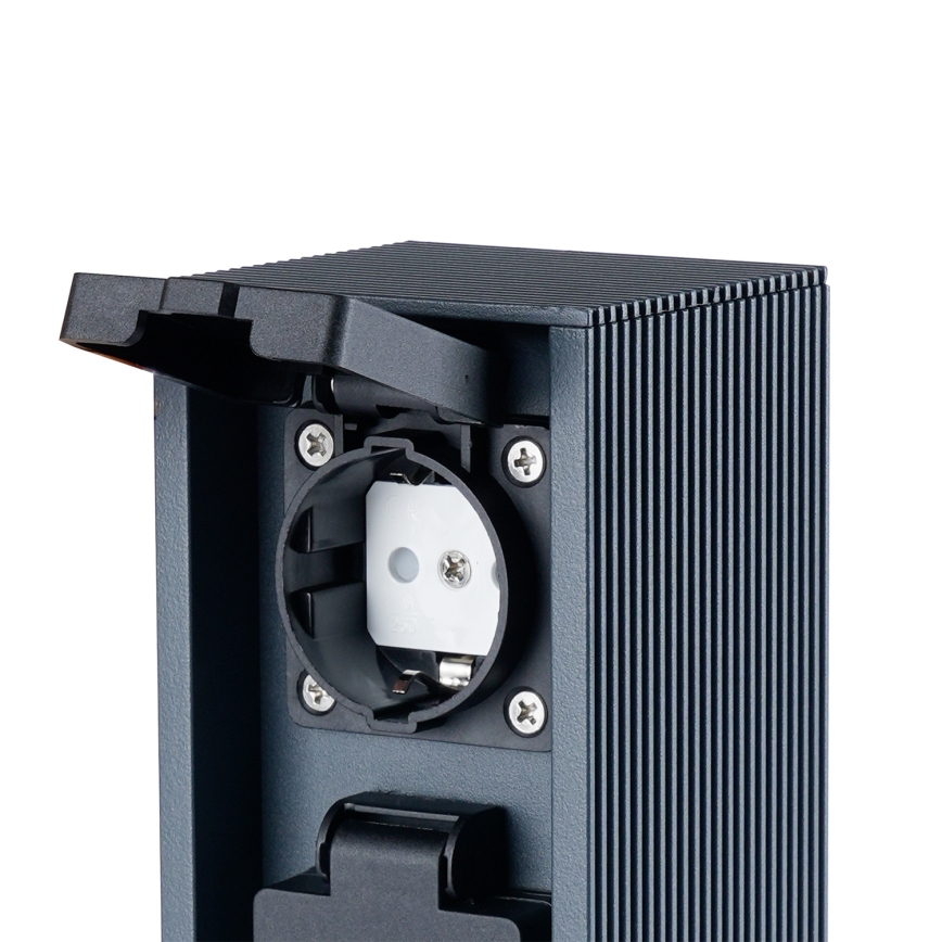 Brilagi - Vonkajší zásuvkový stĺpik PILLAR 2Z SCHUKO 230V IP44 antracit