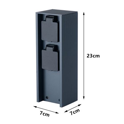 Brilagi - Vonkajší zásuvkový stĺpik PILLAR 2Z SCHUKO 230V IP44 antracit