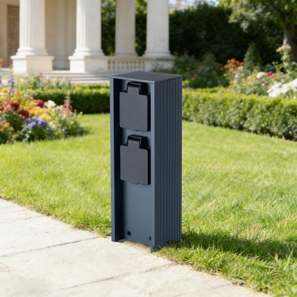 Brilagi - Vonkajší zásuvkový stĺpik PILLAR 2Z SCHUKO 230V IP44 antracit