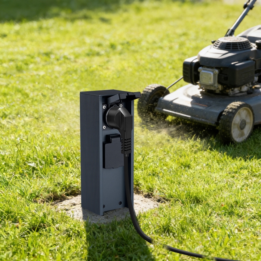 Brilagi - Vonkajší zásuvkový stĺpik PILLAR 2Z SCHUKO 230V IP44 antracit