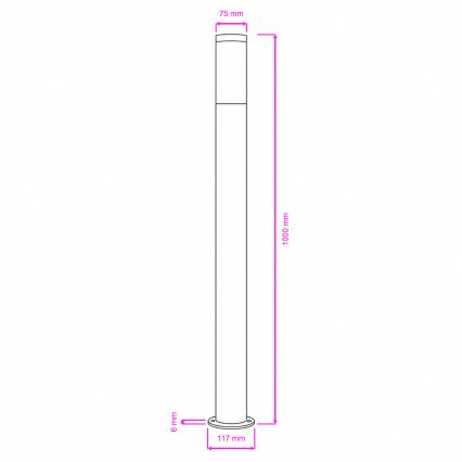 BRILAGI - Vonkajšia lampa ELIA 1xE27/20W/230V IP44 100 cm antracit