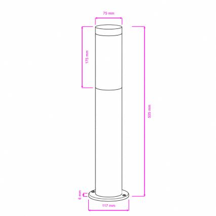 BRILAGI - Vonkajšia lampa ELIA 1xE27/20W/230V IP44 50 cm antracitová