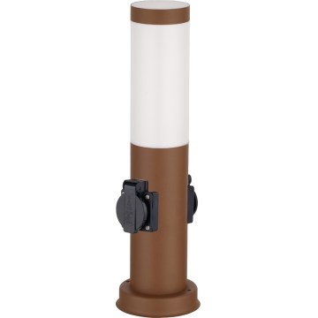 Brilagi - Vonkajšia lampa s 2 zásuvkami 1xE27/15W/230V 40 cm IP44 hnedá