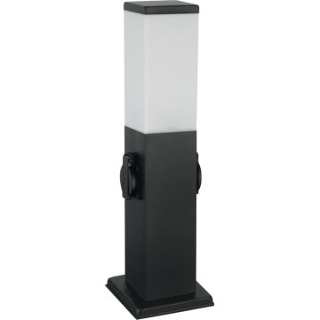 Brilagi - Vonkajšia lampa s 2 zásuvkami SCHUKO, 1xE27/15W/230V, 40 cm, IP44, čierna