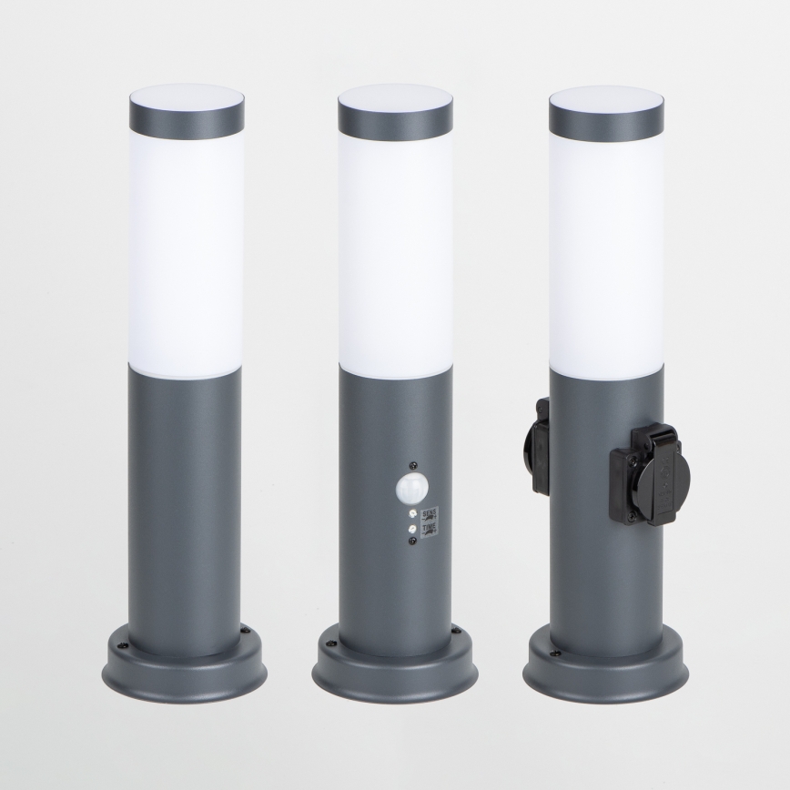 Brilagi - Vonkajšie svietidlo s dvoma zásuvkami SCHUKO NOVA 1xE27/15W/230V 40 cm IP44 antracit