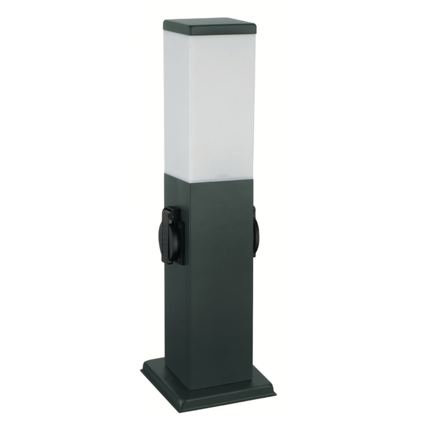 Brilagi - Vonkajšie svietidlo s 2 zásuvkami SCHUKO NOVA 1xE27/15W/230V 40 cm IP44 antracit