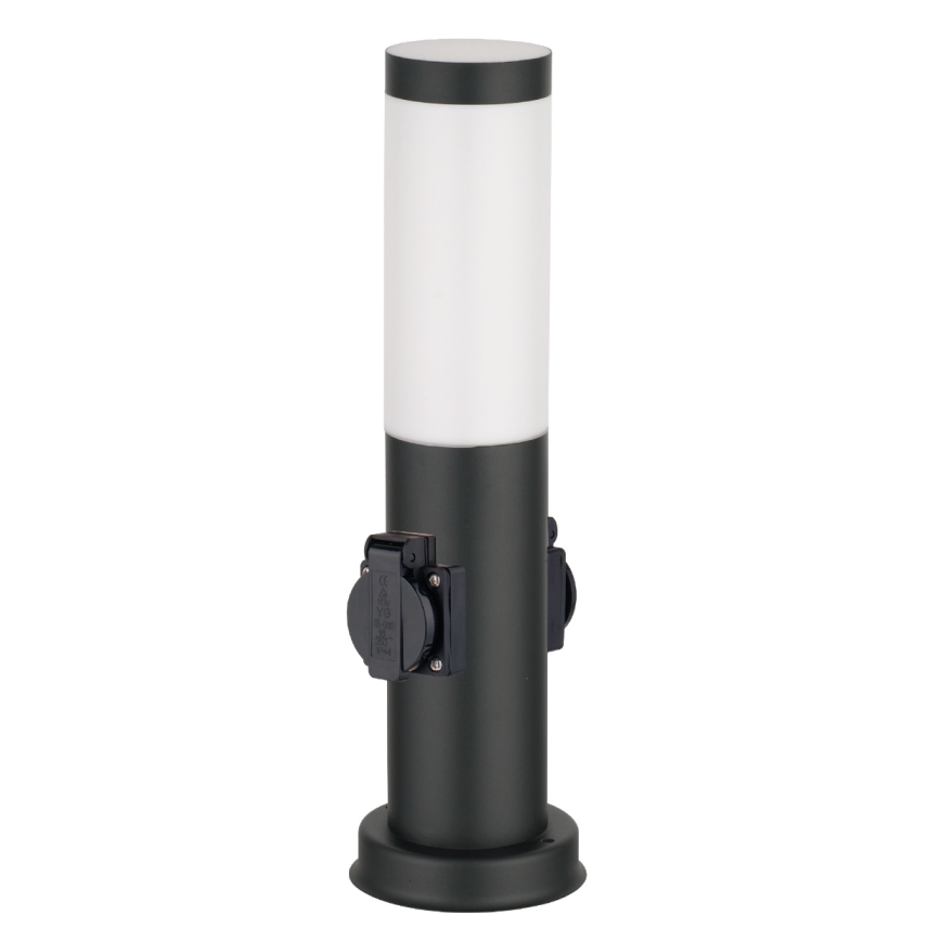 Brilagi - Vonkajšie svietidlo NOVA so 2 zásuvkami SCHUKO 1xE27/15W/230V 40 cm IP44 čierne