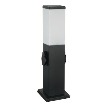 Brilagi - Vonkajšia lampa s 2 zásuvkami SCHUKO NOVA 1xE27/15W/230V 40 cm IP44 čierna