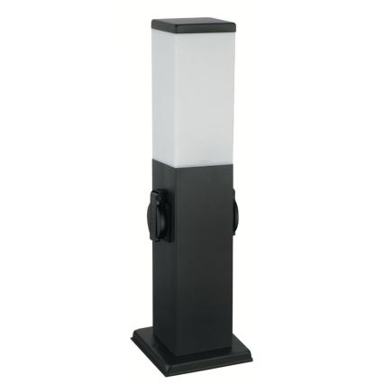 Brilagi - Vonkajšia lampa s 2 zásuvkami SCHUKO NOVA 1xE27/15W/230V 40 cm IP44 čierna