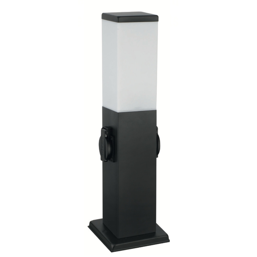 Brilagi - Vonkajšia lampa s 2 zásuvkami SCHUKO NOVA 1xE27/15W/230V 40 cm IP44 čierna