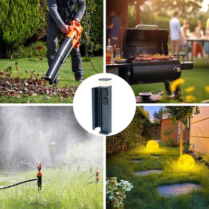 Brilagi - Vonkajšie svietidlo PILLAR so 2 zásuvkami SCHUKO, 1xG9/11W/230V, IP44, antracit
