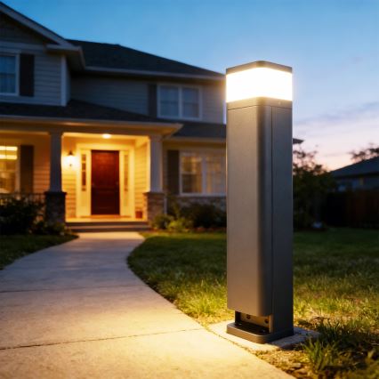 Brilagi - Vonkajšie svietidlo PILLAR so 2 zásuvkami SCHUKO, 1xG9/11W/230V, IP44, antracit