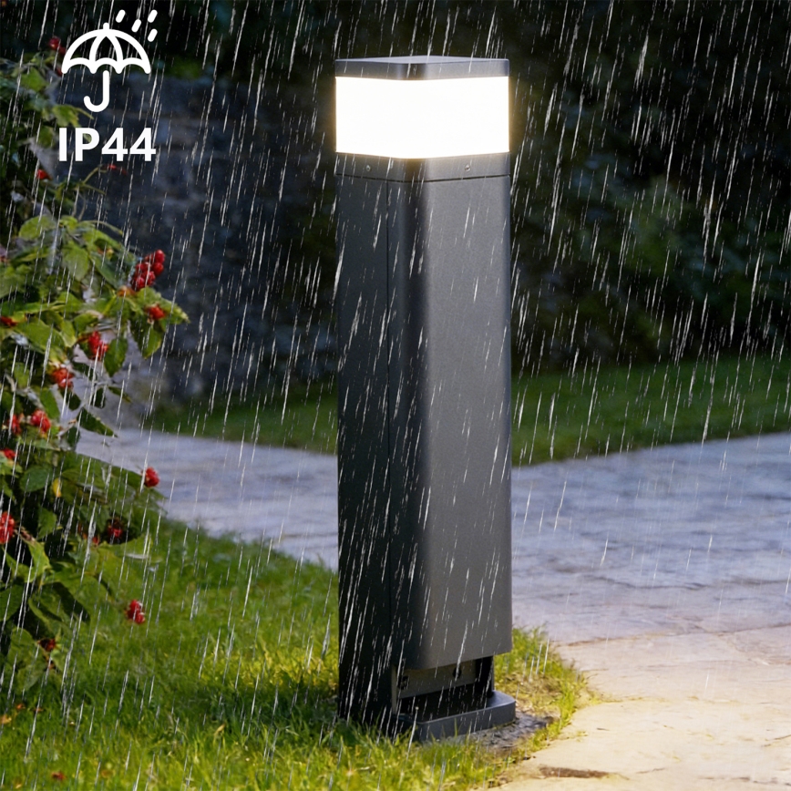 Brilagi - Vonkajšie svietidlo PILLAR so 2 zásuvkami SCHUKO, 1xG9/11W/230V, IP44, antracit