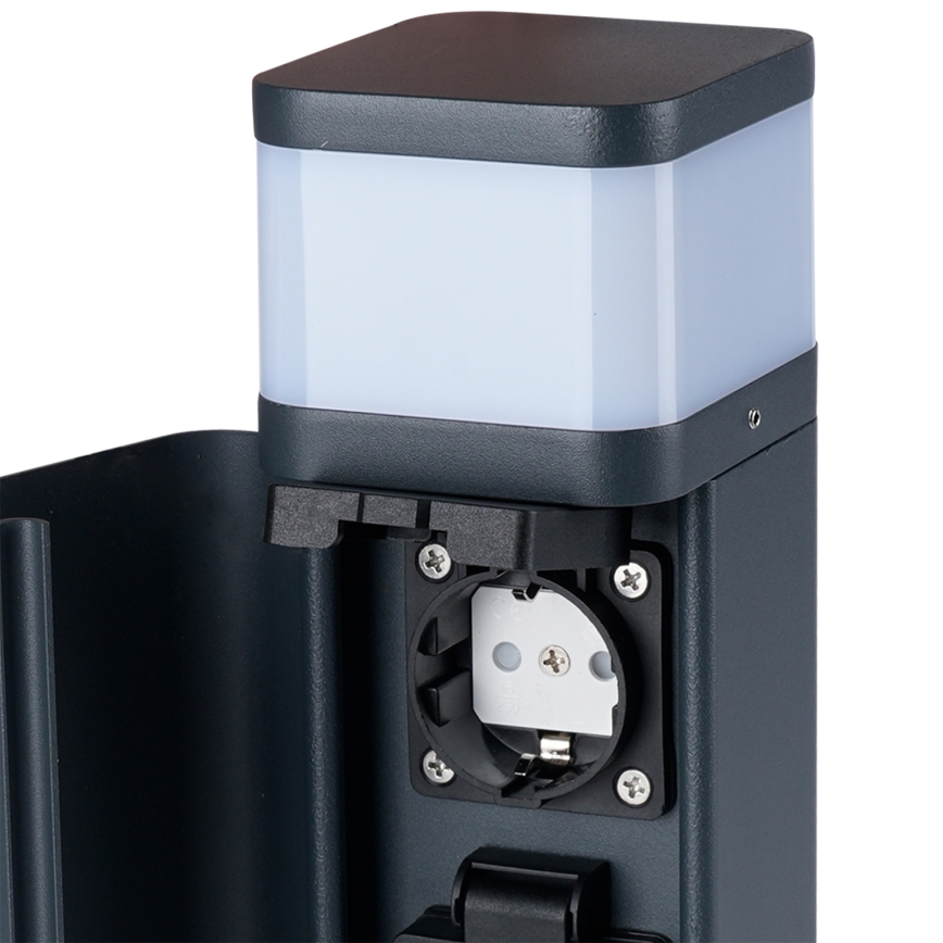 Brilagi - Vonkajšie svietidlo PILLAR so 2 zásuvkami SCHUKO, 1xG9/11W/230V, IP44, antracit