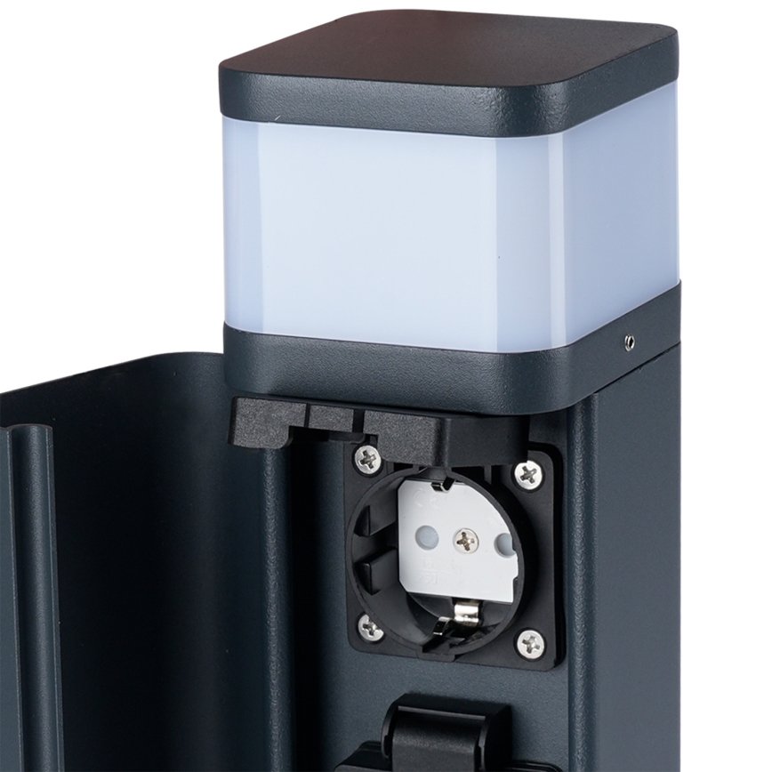 Brilagi - Vonkajšia lampa s 2 zásuvkami SCHUKO PILLAR 1xG9/11W/230V IP44 antracitová